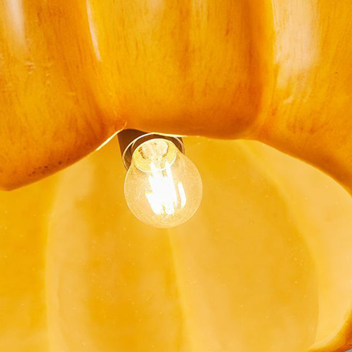 Lámpara colgante contemporánea creativa de resina con calabaza de 1 luz para comedor 