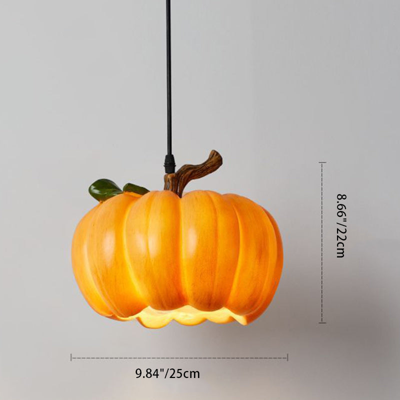 Lámpara colgante contemporánea creativa de resina con calabaza de 1 luz para comedor 