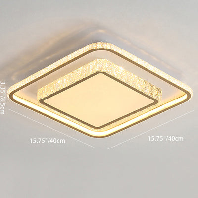 Moderna lámpara de techo empotrada LED de aluminio acrílico cuadrada geométrica minimalista para dormitorio 