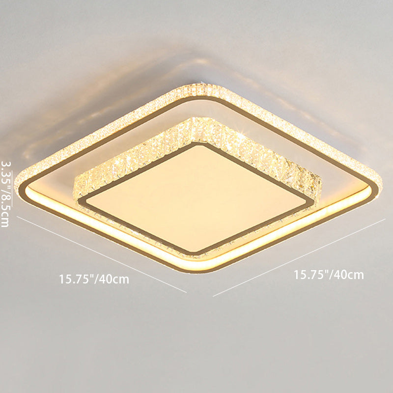 Moderna lámpara de techo empotrada LED de aluminio acrílico cuadrada geométrica minimalista para dormitorio 