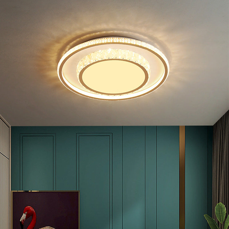 Moderna lámpara de techo empotrada LED de aluminio acrílico cuadrada geométrica minimalista para dormitorio 