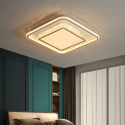 Moderna lámpara de techo empotrada LED de aluminio acrílico cuadrada geométrica minimalista para dormitorio 