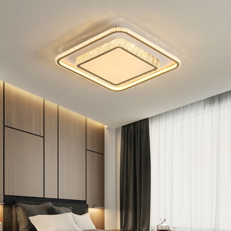 Moderna lámpara de techo empotrada LED de aluminio acrílico cuadrada geométrica minimalista para dormitorio 