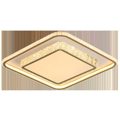 Moderna lámpara de techo empotrada LED de aluminio acrílico cuadrada geométrica minimalista para dormitorio 