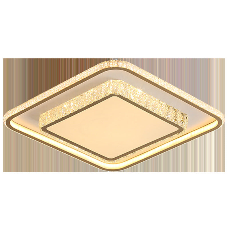 Moderna lámpara de techo empotrada LED de aluminio acrílico cuadrada geométrica minimalista para dormitorio 