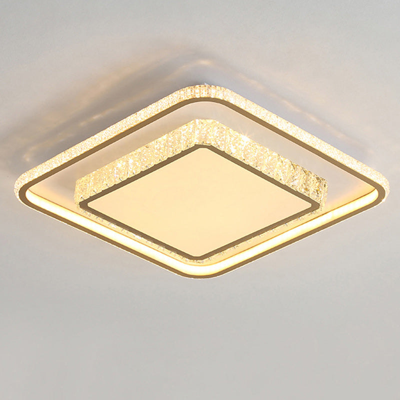 Moderna lámpara de techo empotrada LED de aluminio acrílico cuadrada geométrica minimalista para dormitorio 