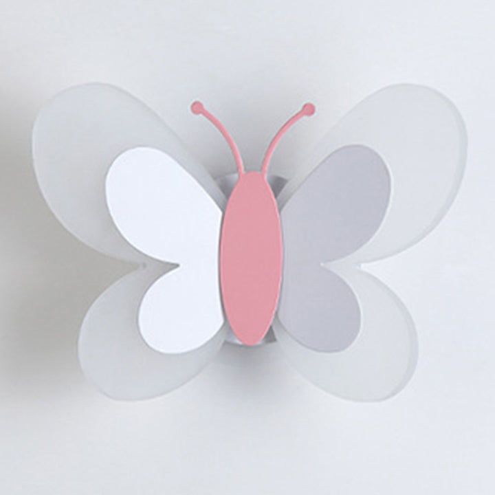 Applique murale LED en acrylique et fer avec papillon créatif contemporain pour chambre 