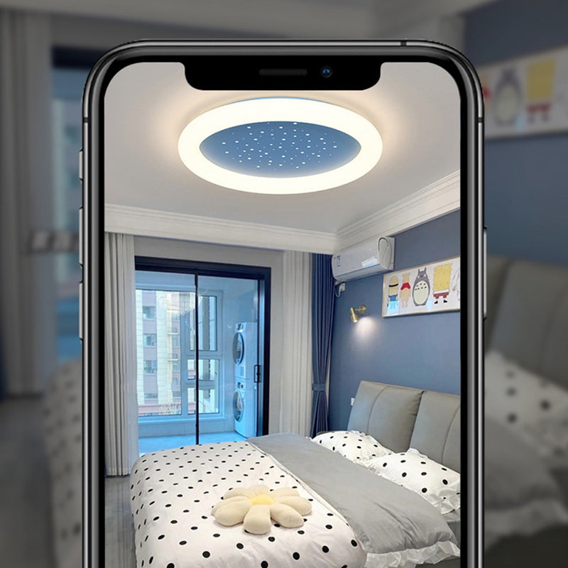 Luz de techo empotrada LED redonda acrílica de cielo estrellado minimalista moderno para dormitorio 