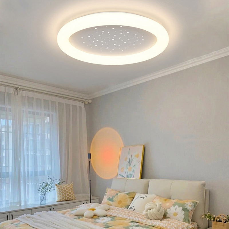Luz de techo empotrada LED redonda acrílica de cielo estrellado minimalista moderno para dormitorio 