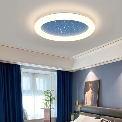 Luz de techo empotrada LED redonda acrílica de cielo estrellado minimalista moderno para dormitorio 