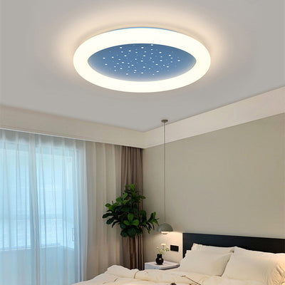 Luz de techo empotrada LED redonda acrílica de cielo estrellado minimalista moderno para dormitorio 