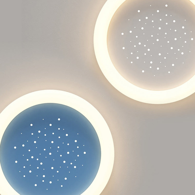 Luz de techo empotrada LED redonda acrílica de cielo estrellado minimalista moderno para dormitorio 