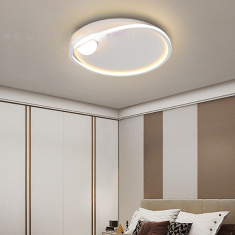 Luz de techo empotrada LED redonda geométrica de aluminio de simplicidad moderna para dormitorio 