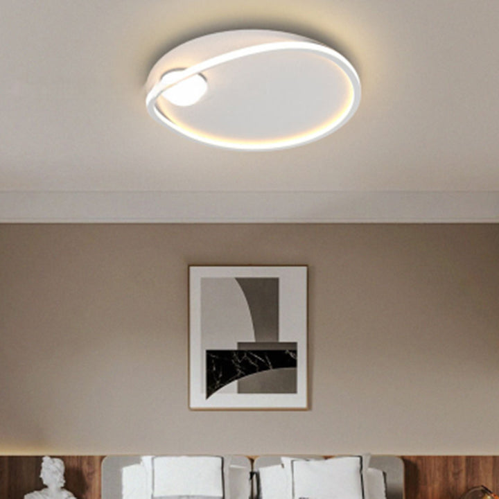 Luz de techo empotrada LED redonda geométrica de aluminio de simplicidad moderna para dormitorio 