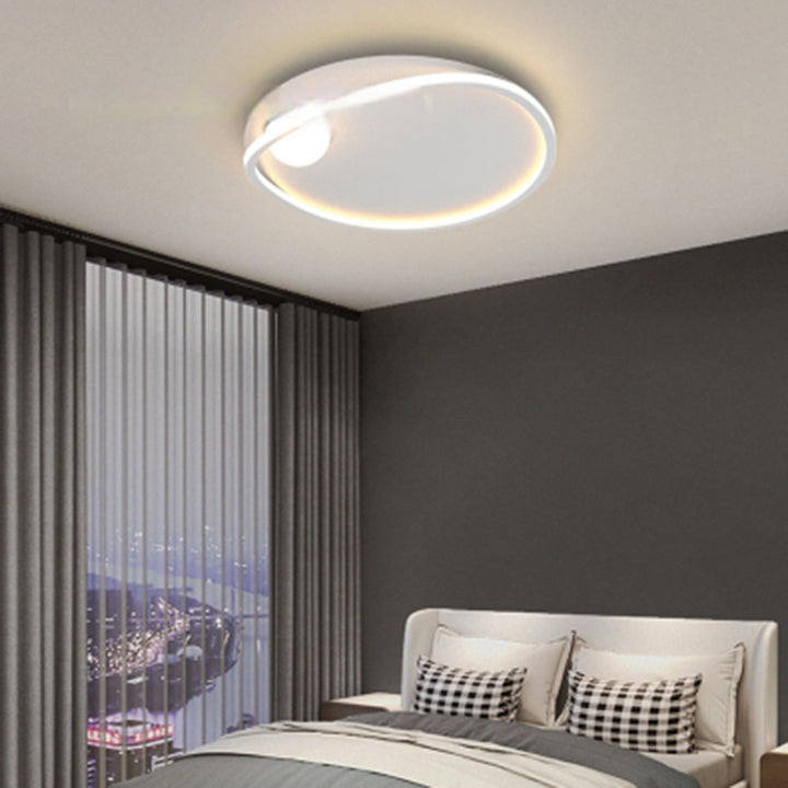 Luz de techo empotrada LED redonda geométrica de aluminio de simplicidad moderna para dormitorio 