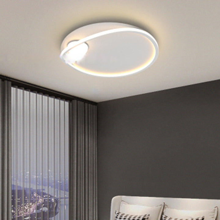 Luz de techo empotrada LED redonda geométrica de aluminio de simplicidad moderna para dormitorio 