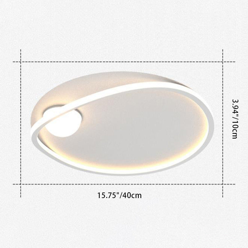 Luz de techo empotrada LED redonda geométrica de aluminio de simplicidad moderna para dormitorio 