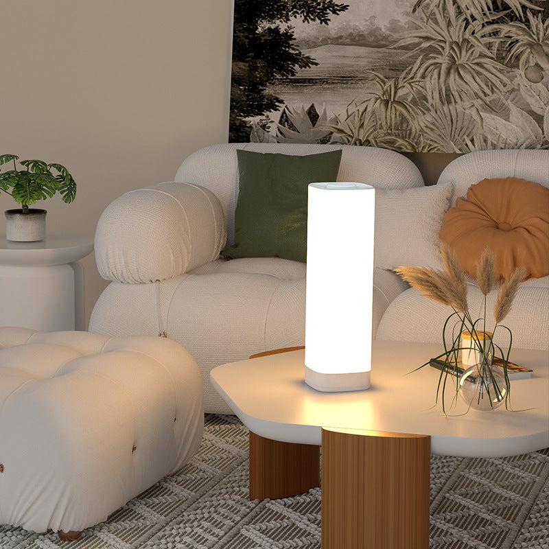 Modern Minimalist ABS Column Shade USB Rechargeable LED Table Lamp For Bedroom
