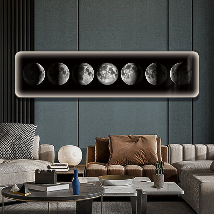 Applique murale LED ronde en acrylique Nordic Earth Moon contemporaine pour chambre à coucher 