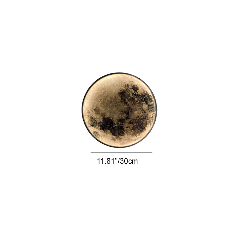 Applique murale LED ronde en acrylique Nordic Earth Moon contemporaine pour chambre à coucher 