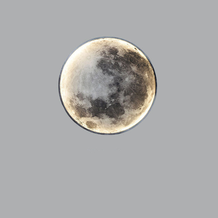 Applique murale LED ronde en acrylique Nordic Earth Moon contemporaine pour chambre à coucher 