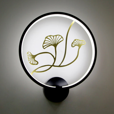 Traditionelle chinesische Elster Lotusblatt Acryl Runde LED Wandleuchte Lampe für Schlafzimmer 