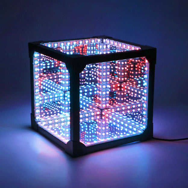 Lámpara de mesa LED USB acrílica de cubo de Rubik 3D ciberpunk creativo contemporáneo para dormitorio 