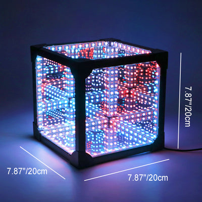 Lámpara de mesa LED USB acrílica de cubo de Rubik 3D ciberpunk creativo contemporáneo para dormitorio 