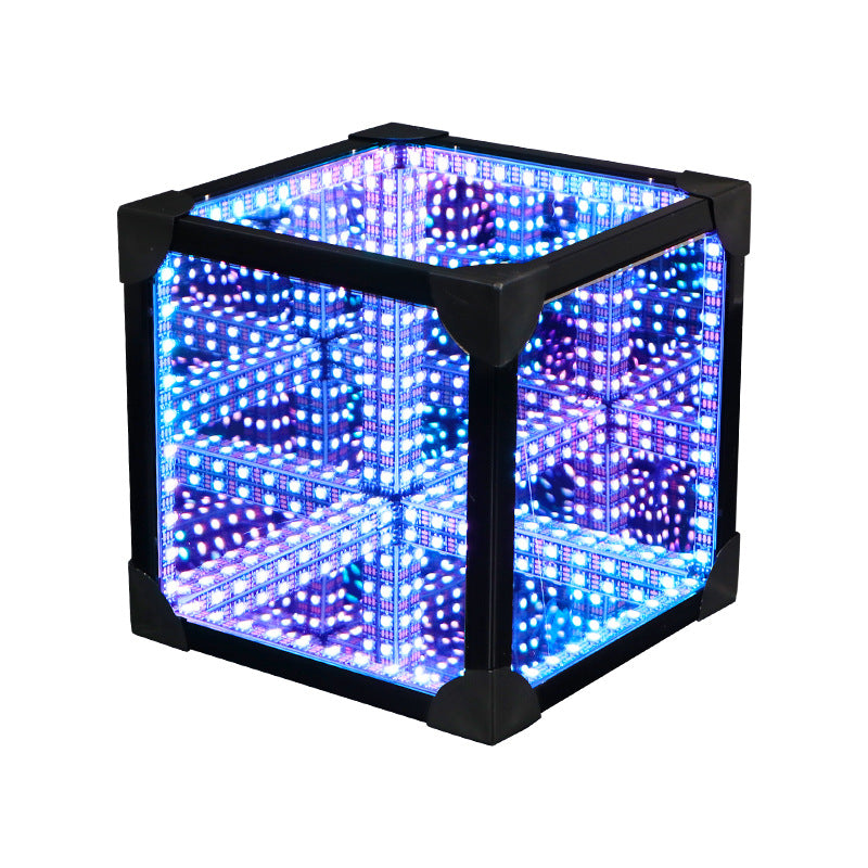 Lámpara de mesa LED USB acrílica de cubo de Rubik 3D ciberpunk creativo contemporáneo para dormitorio 