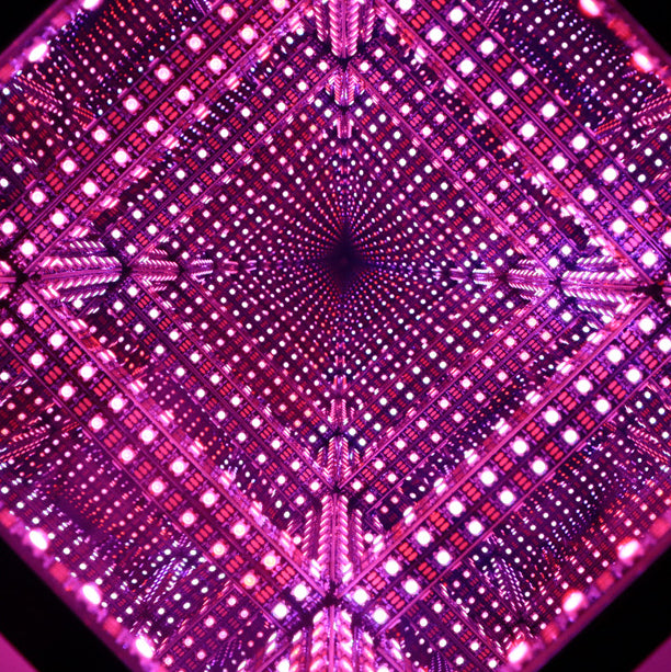 Lámpara de mesa LED USB acrílica de cubo de Rubik 3D ciberpunk creativo contemporáneo para dormitorio 