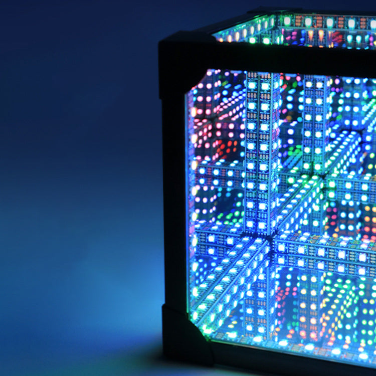 Lámpara de mesa LED USB acrílica de cubo de Rubik 3D ciberpunk creativo contemporáneo para dormitorio 
