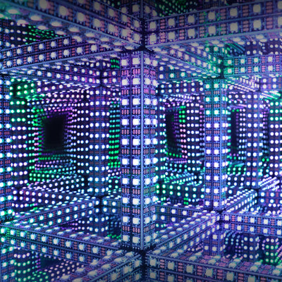 Lámpara de mesa LED USB acrílica de cubo de Rubik 3D ciberpunk creativo contemporáneo para dormitorio 