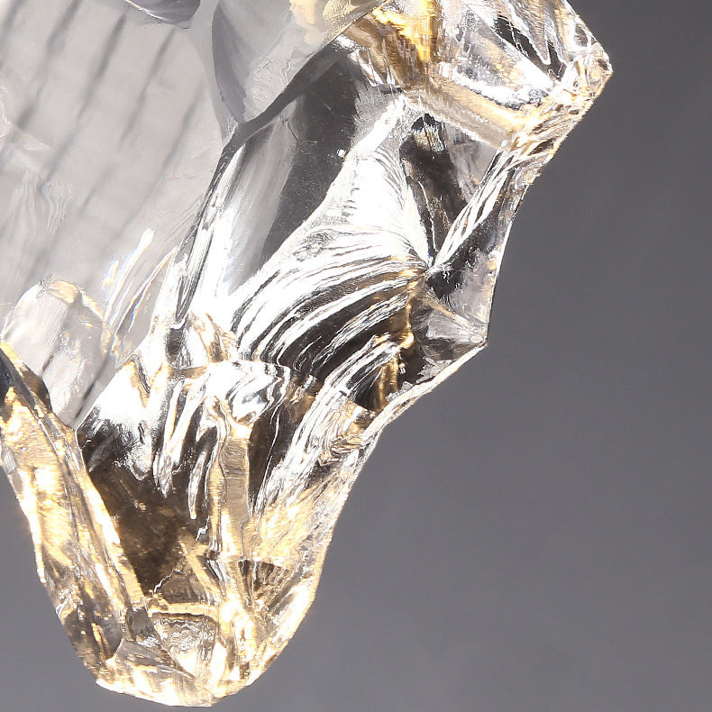 Applique murale contemporaine de luxe en cuivre massif avec cristal et pierre, 1 lumière, pour salon 