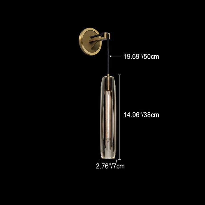 Contemporary Luxury Full Copper Crystal Stone 1-Light Wall Sconce Lamp For Living Room