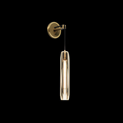 Applique murale contemporaine de luxe en cuivre massif avec cristal et pierre, 1 lumière, pour salon 