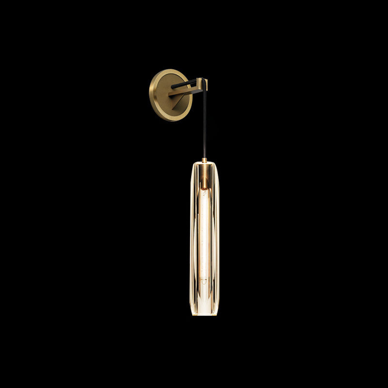 Applique murale contemporaine de luxe en cuivre massif avec cristal et pierre, 1 lumière, pour salon 