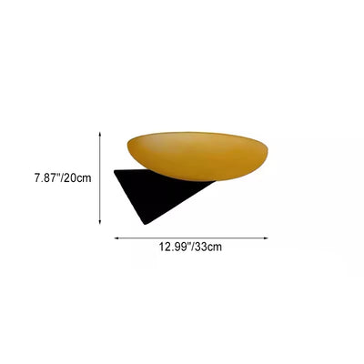 Traditionelle französische geometrische ovale Wandleuchte aus Glas mit 1 Licht für Wohnzimmer 
