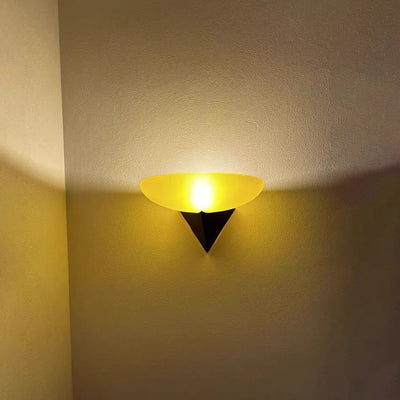 Traditionelle französische geometrische ovale Wandleuchte aus Glas mit 1 Licht für Wohnzimmer 