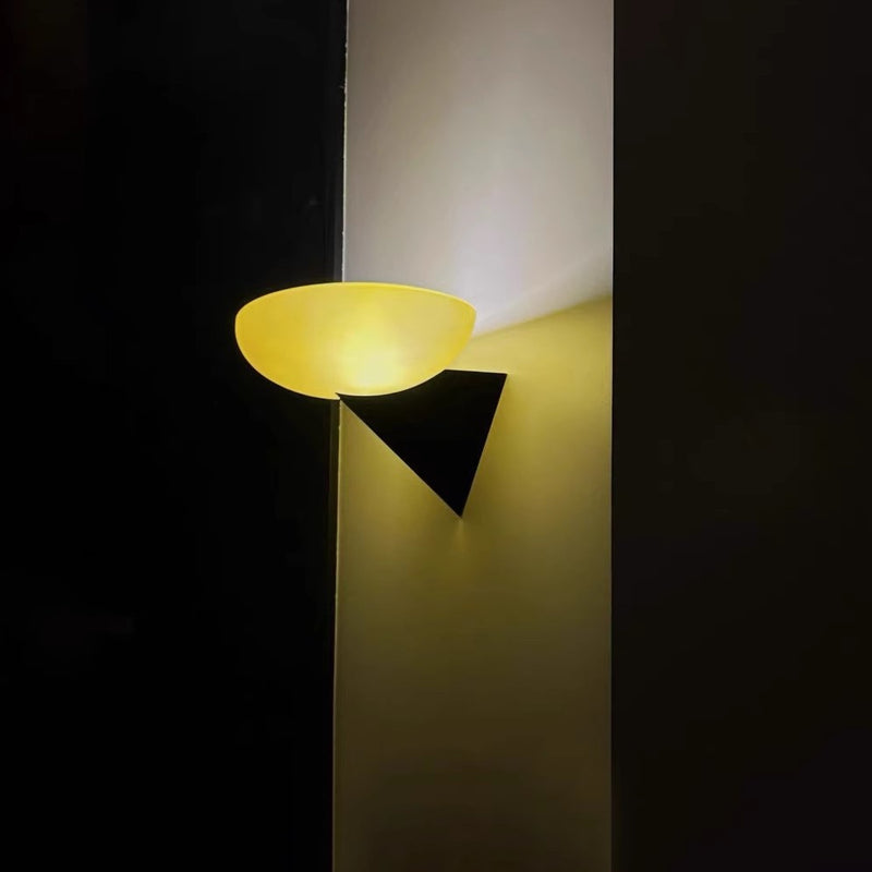 Traditionelle französische geometrische ovale Wandleuchte aus Glas mit 1 Licht für Wohnzimmer 