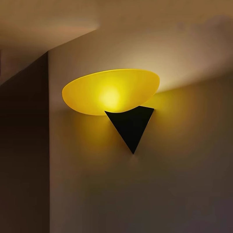 Traditionelle französische geometrische ovale Wandleuchte aus Glas mit 1 Licht für Wohnzimmer 