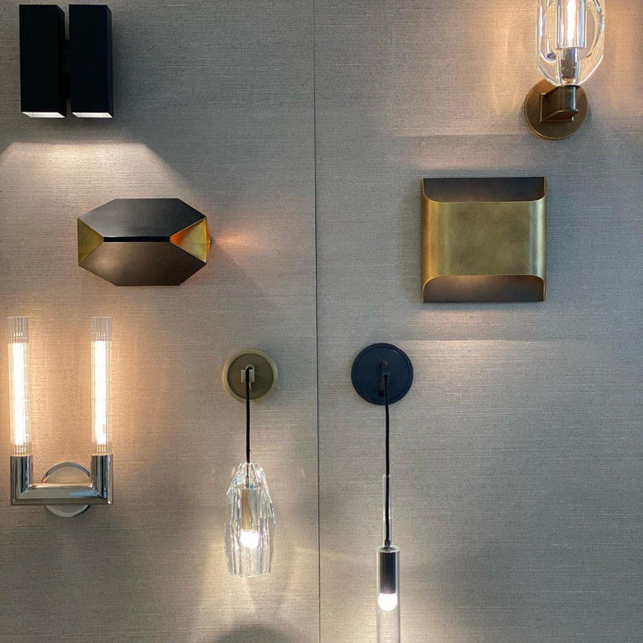Lustre Contemporain Éblouissant avec Abat-jour en Pierre de Cristal et Applique Murale en Cuivre à 1 Lumière pour Salon 