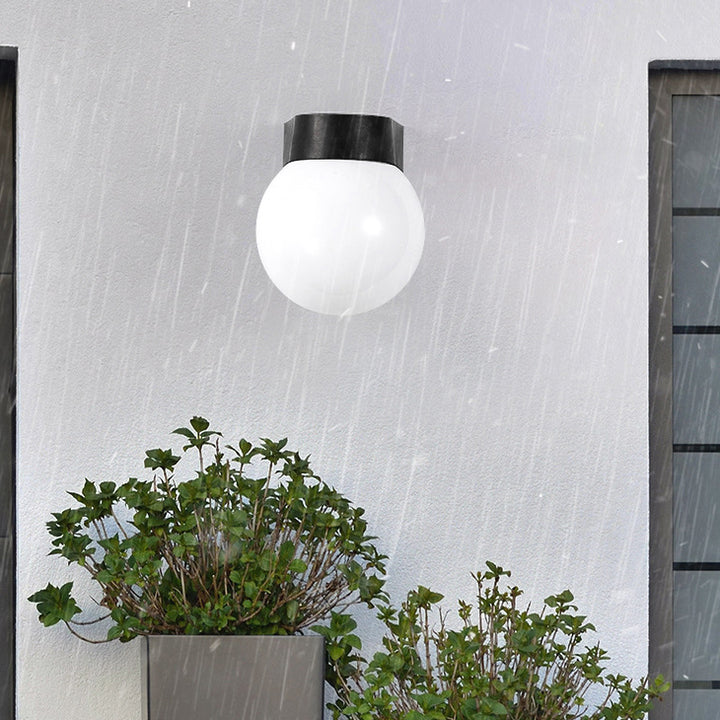 Modern Simplicity Waterproof PC Acrylic Ball Shade 1-Light Outdoor Wall Sconce Lamp For Outdoor Patio