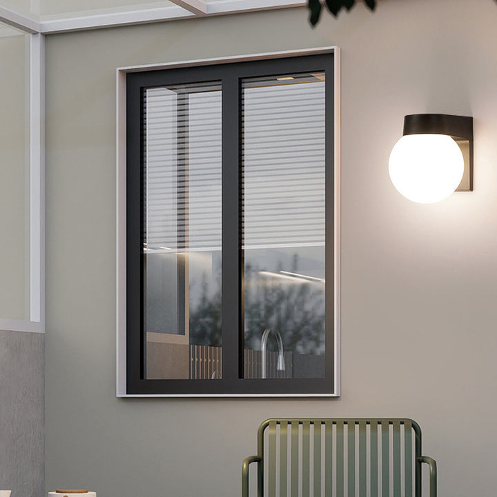 Modern Simplicity Waterproof PC Acrylic Ball Shade 1-Light Outdoor Wall Sconce Lamp For Outdoor Patio