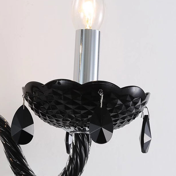 Bougeoir en cristal en acier inoxydable traditionnel français 1/2 lumière applique murale pour salon 