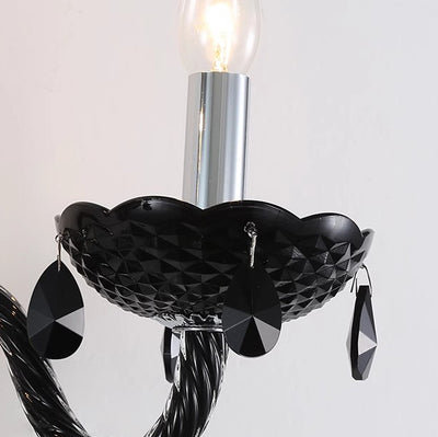 Bougeoir en cristal en acier inoxydable traditionnel français 1/2 lumière applique murale pour salon 