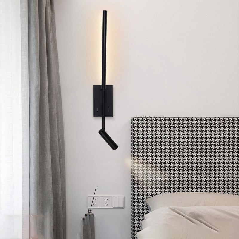 Matériel minimaliste moderne acrylique longue bande LED projecteur applique murale pour salon 