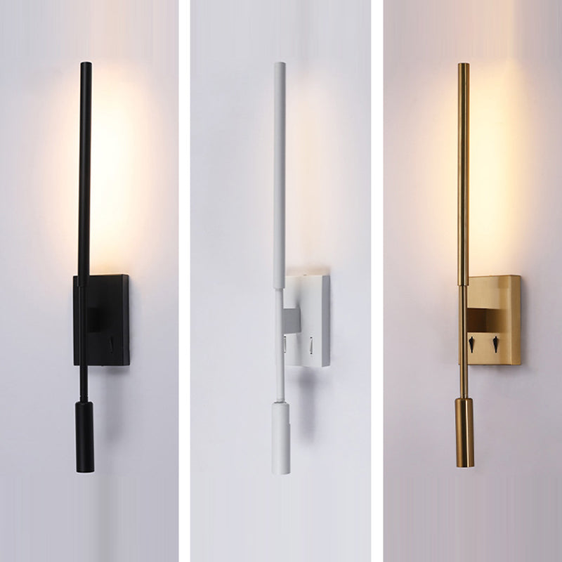 Matériel minimaliste moderne acrylique longue bande LED projecteur applique murale pour salon 