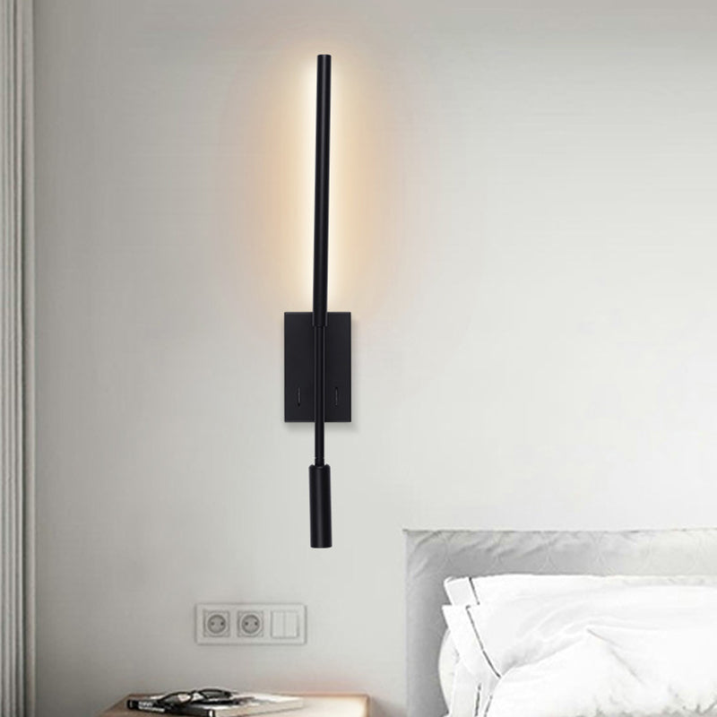 Matériel minimaliste moderne acrylique longue bande LED projecteur applique murale pour salon 