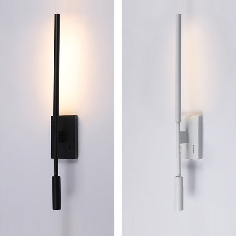 Matériel minimaliste moderne acrylique longue bande LED projecteur applique murale pour salon 