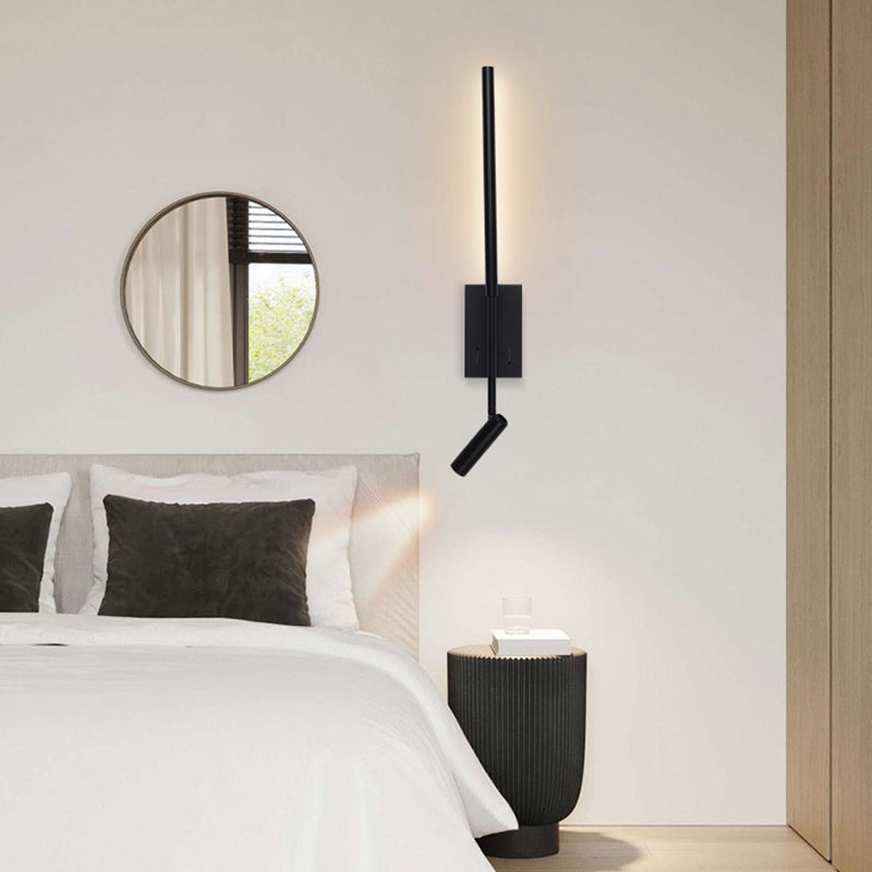 Matériel minimaliste moderne acrylique longue bande LED projecteur applique murale pour salon 